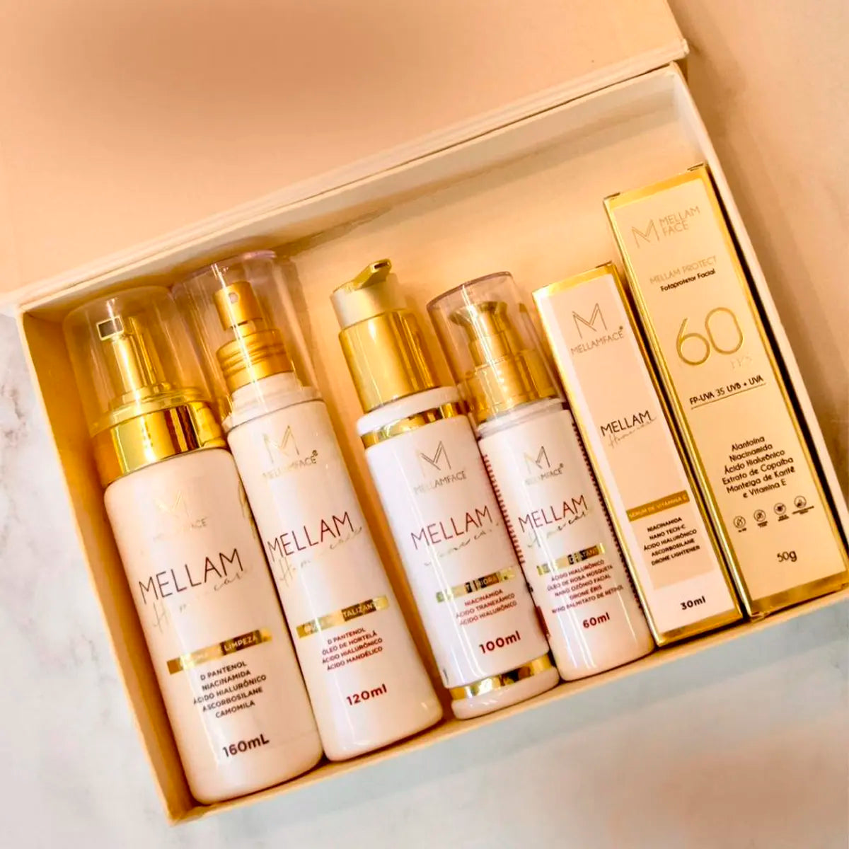 Kit Skincare Mellamface Completo – 6 Produtos + Necessaire Exclusiva